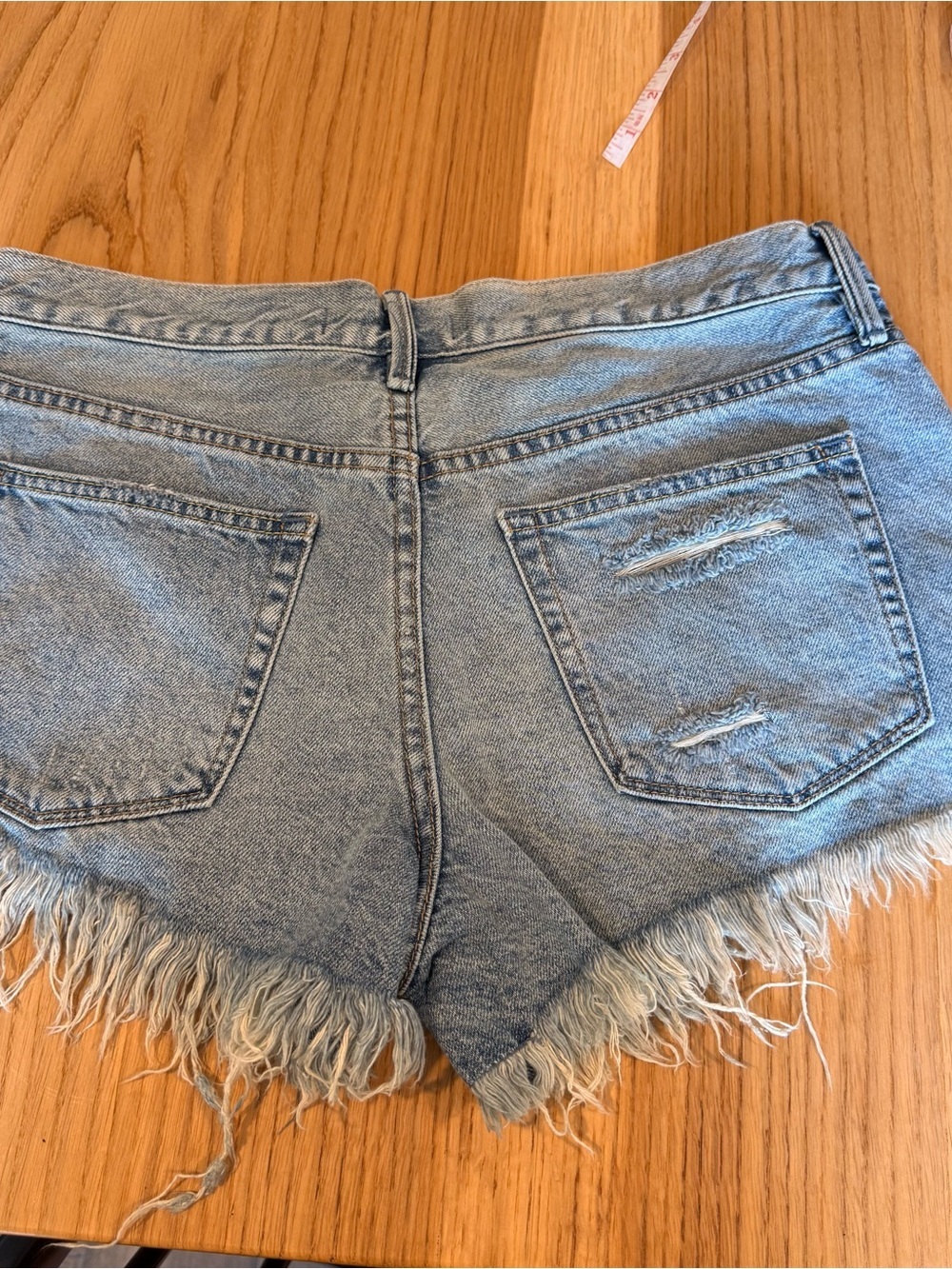We The Free Light Wash Frayed Hem Denim Shorts - Picture 5 of 10